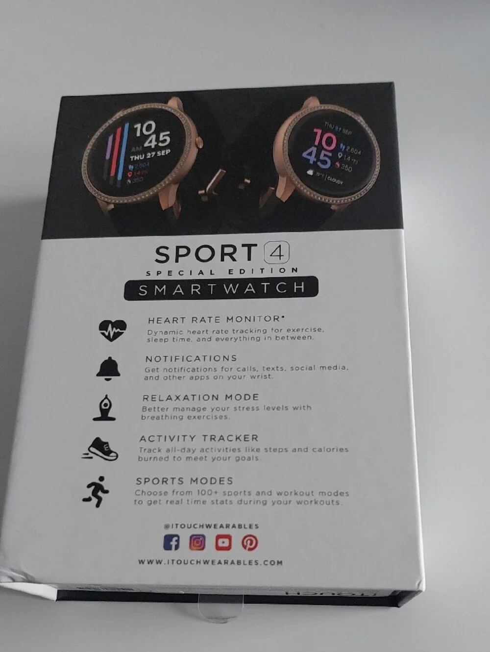 Sport 4 Smartwatch - Rose Gold with Black Band